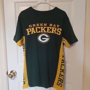 Hands High Green Yellow Green Bay Packers Football Short Sleeve Tshirt Sz Medium